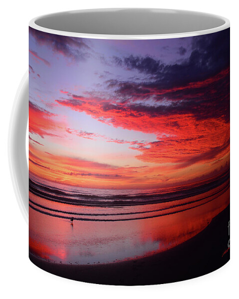 Beach Prints Coffee Mug featuring the painting Brilliant Dawn at the beach 8-14-16 by Julianne Felton