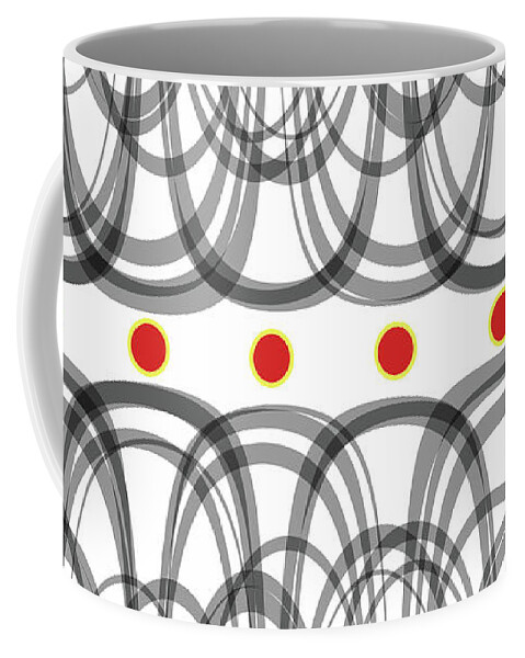 Sketch Coffee Mug featuring the digital art Red dots by Gaspar Avila