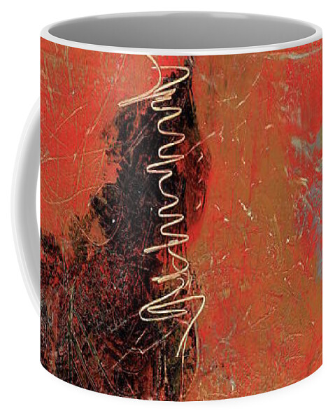 Abstract Coffee Mug featuring the painting Red Dragon 7 by Marcy Brennan