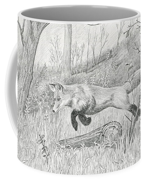Animal Coffee Mug featuring the drawing Red Fox by Harry Moulton