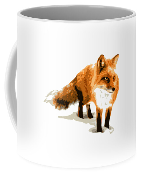 Fox Coffee Mug featuring the digital art Red Fox in Winter by DB Artist