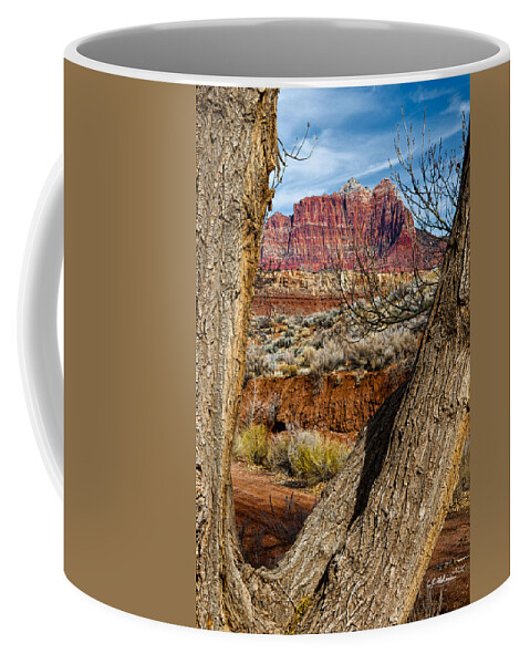 Mountain Coffee Mug featuring the photograph Red In The Distance by Christopher Holmes