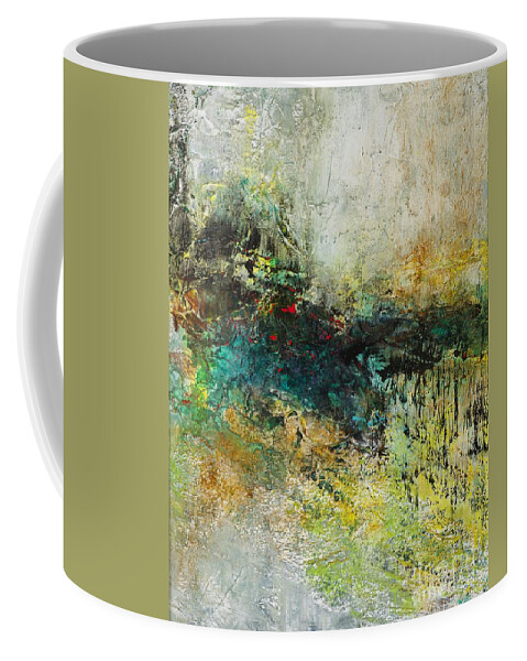 Abstract Landscapes Coffee Mug featuring the painting Red in the Landscape by Frances Marino