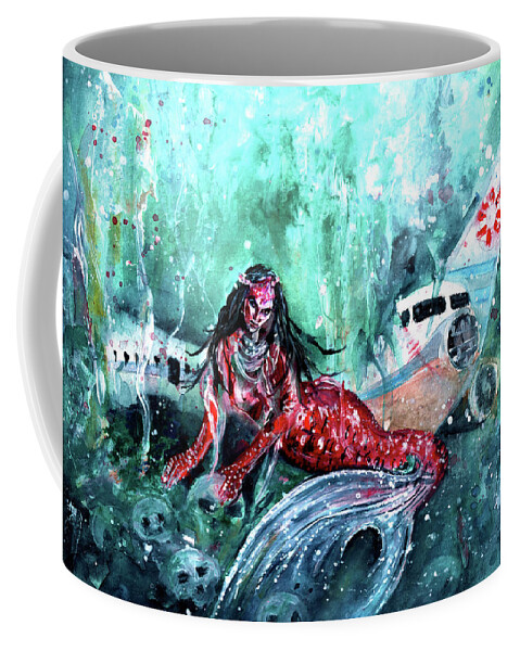 Into Deep Coffee Mug featuring the painting Red Jean by Miki De Goodaboom