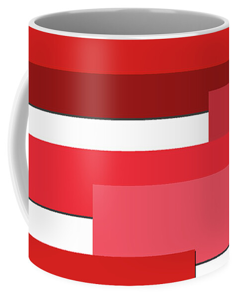 Red Coffee Mug featuring the digital art Red Layers by David G Paul