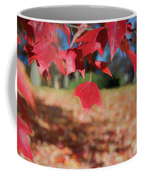 Leaf Coffee Mug featuring the digital art Red Leaves by Ed Taylor