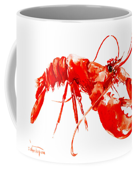 Restaurant Art Coffee Mug featuring the painting Red Lobster by Suren Nersisyan