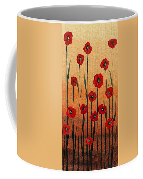 Poppies Coffee Mug featuring the painting Red Poppies Artwork Decor by Irina Sztukowski