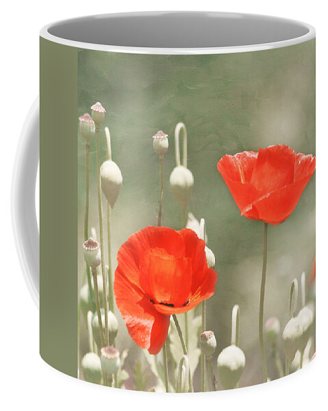 Red Flower Coffee Mug featuring the photograph Red Poppies by Kim Hojnacki
