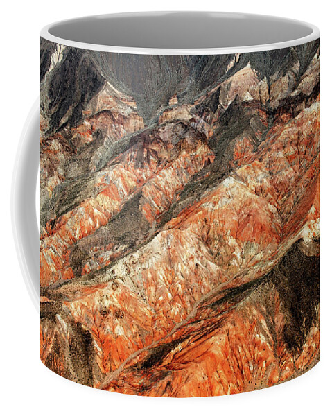 Abstract Coffee Mug featuring the photograph Red Ridges by Debbie Oppermann