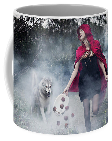 Red Riding Hood Coffee Mug featuring the photograph Red Riding Hood by Mariel Mcmeeking