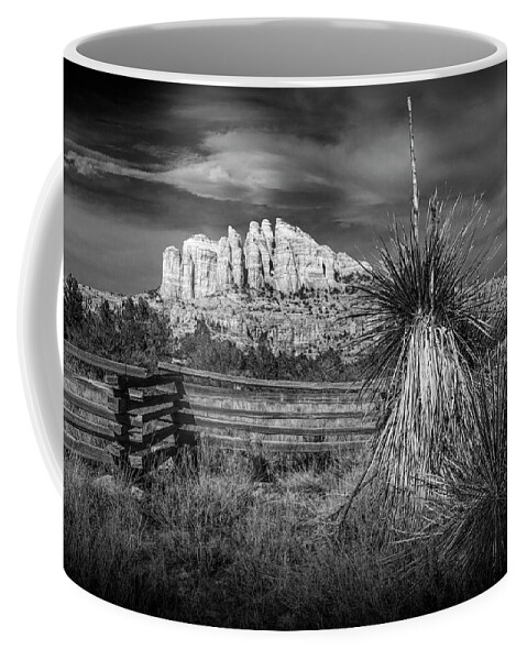 Arizona Coffee Mug featuring the photograph Red Rock Formation in Sedona Arizona in Black and White by Randall Nyhof