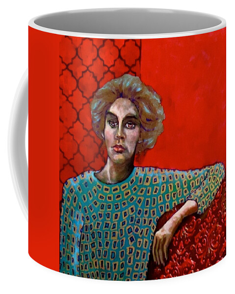 Woman Coffee Mug featuring the painting Red Room by Barbara O'Toole