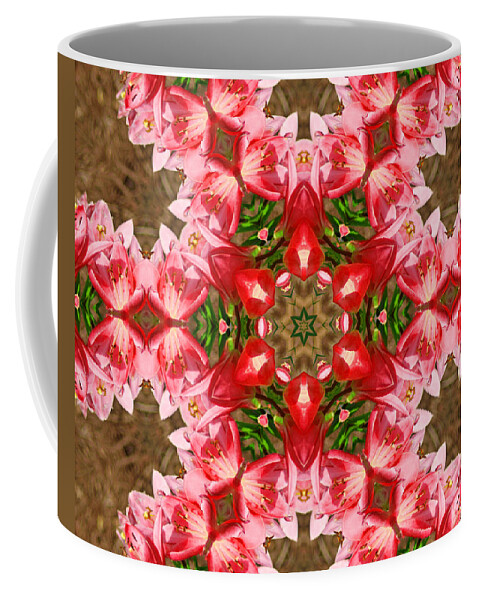 Red Coffee Mug featuring the photograph Red Rose Kaleidoscope by Bill Barber