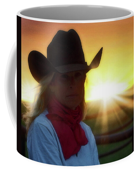 Sunset Coffee Mug featuring the photograph Red Scarves and Sunsets by Amanda Smith