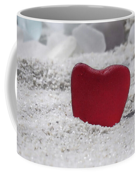 Love Coffee Mug featuring the photograph Red Sea Glass by Janice Drew