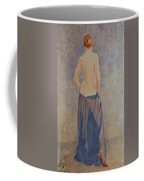 Erotic Coffee Mug featuring the painting Red Shoe by David Ladmore