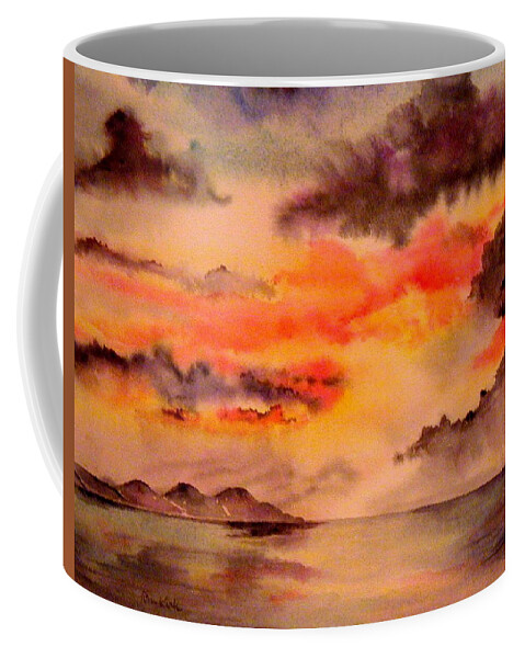 Sunsets Coffee Mug featuring the painting Red Sky at Night by Diane Kirk