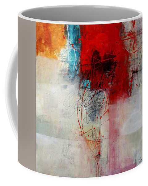 Abstract Art Coffee Mug featuring the painting Red Splash 1 by Jane Davies