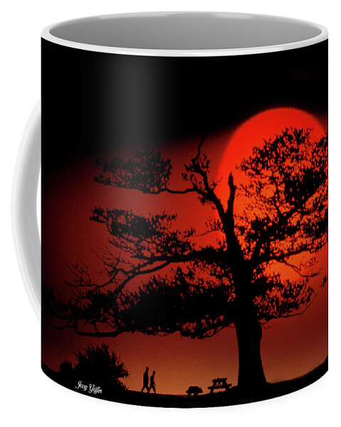 Tree Coffee Mug featuring the photograph Red Sun Rising by Jerry Griffin