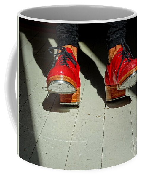 Red Coffee Mug featuring the photograph Red Tap Shoes by Lainie Wrightson