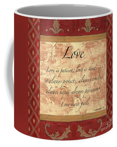 Fruit Of The Spirit Coffee Mug featuring the painting Red Traditional Love by Debbie DeWitt