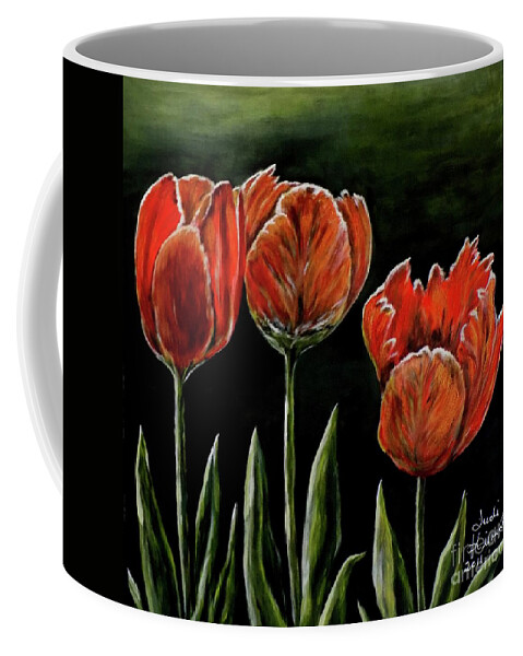 Red Flowers Coffee Mug featuring the photograph Red Tulips by Judy Kirouac