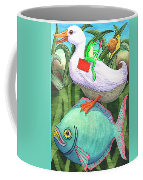 Duck Coffee Mug featuring the painting Red Valise by Catherine G McElroy