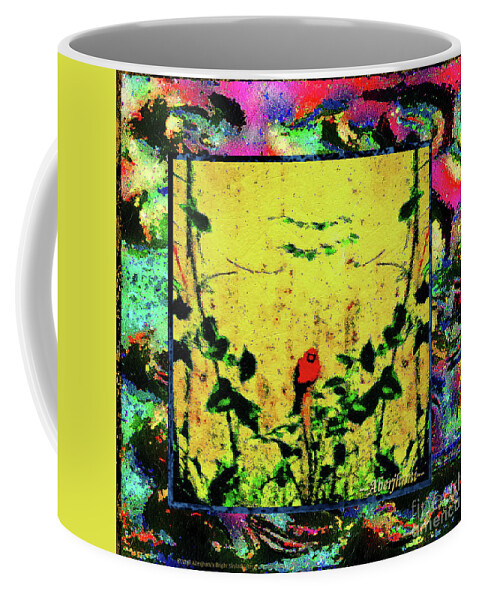 Beauty Coffee Mug featuring the painting Redbird in the Valley of Beautiful Possibilities by Aberjhani