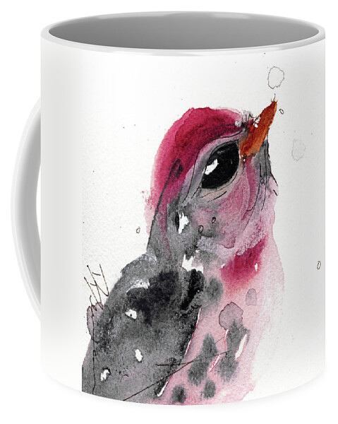 Redpole Coffee Mug featuring the painting Redpole by Dawn Derman