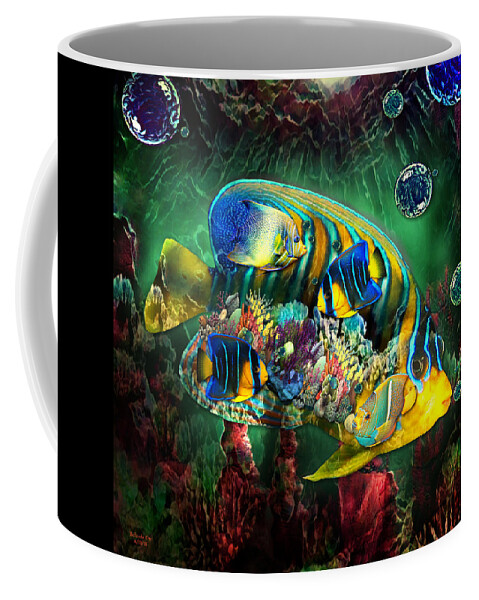  Coffee Mug featuring the digital art Reef Fish Fantasy Art by Artful Oasis