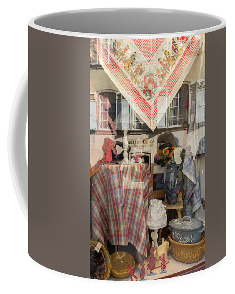 Alsace Coffee Mug featuring the photograph Reflecting on Window Shopping 02 by Teresa Mucha