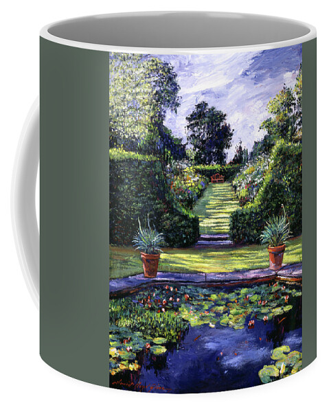 Gardens Coffee Mug featuring the painting Reflecting Pond by David Lloyd Glover