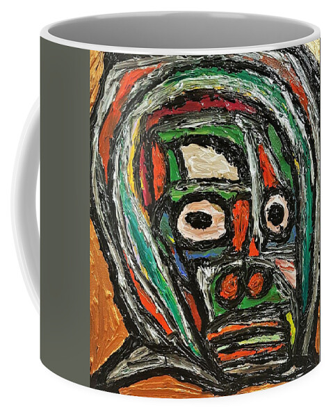Multicultural Nfprsa Product Review Reviews Marco Social Media Technology Websites \\\\in-d�lj\\\\ Darrell Black Definism Artwork Coffee Mug featuring the painting Reflection of self by Darrell Black