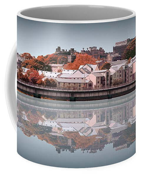 Lancaster Coffee Mug featuring the digital art Reflection River Lune - Blue by Joe Tamassy