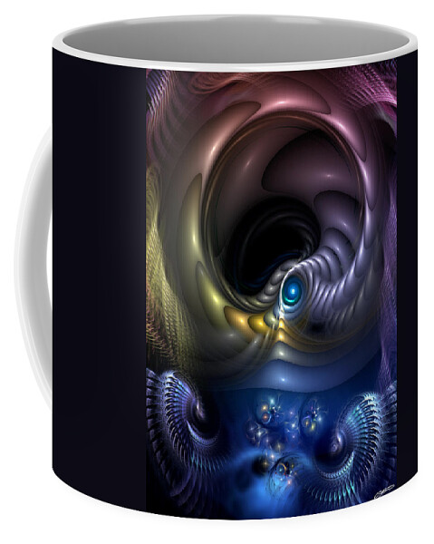 Abstract Coffee Mug featuring the digital art Reincarnation - The Quandary by Casey Kotas