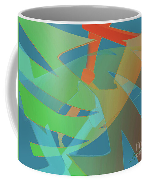 Abstract Coffee Mug featuring the digital art Relationship Dynamics by Jacqueline Shuler