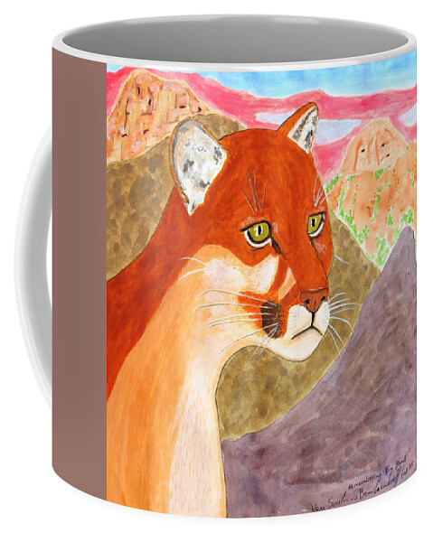 Mountain Lion Coffee Mug featuring the painting Remembering Big Bend by Vera Smith