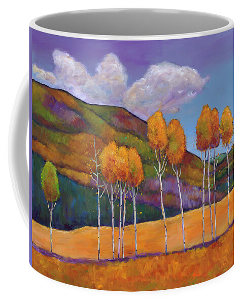 Autumn Aspen Coffee Mug featuring the painting Reminiscing by Johnathan Harris