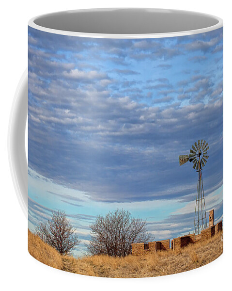 Windmill Landscape Coffee Mug featuring the photograph Remnants by Jim Garrison
