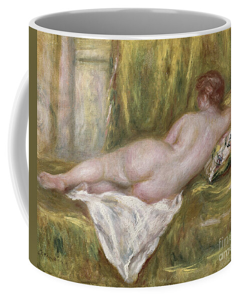 Renoir Coffee Mug featuring the painting Rest after the Bath by Pierre Auguste Renoir