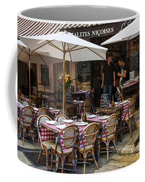 Escalinada Coffee Mug featuring the photograph Restaurant on Rue Pairoliere in Nice by Elena Elisseeva