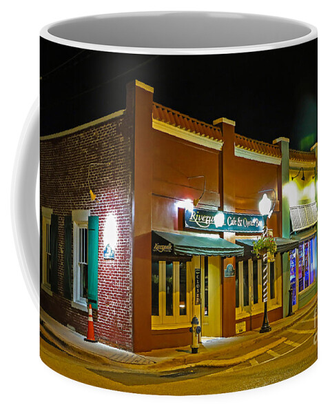 Restaurant Coffee Mug featuring the photograph Restaurants at Night by Tom Claud