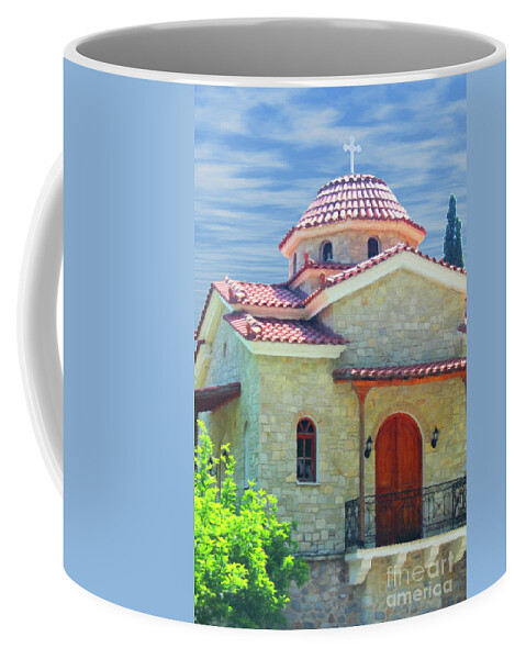 New Jerusalem Greece Coffee Mug featuring the digital art Restful Place by Donna L Munro