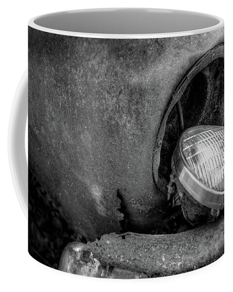 Automobile Coffee Mug featuring the photograph Resting Headlight of Rusty Car by Dennis Dame