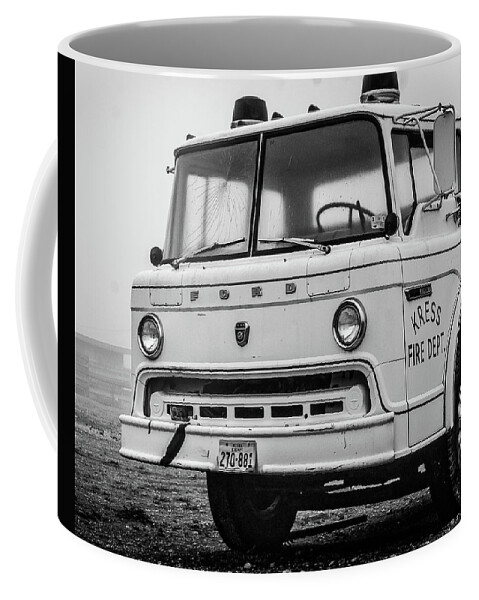 Fire Coffee Mug featuring the photograph Retired Fire Truck by Adam Reinhart