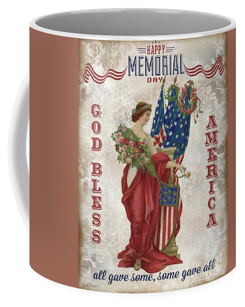 Patriotic Coffee Mug featuring the digital art Retro Patriotic-B by Jean Plout