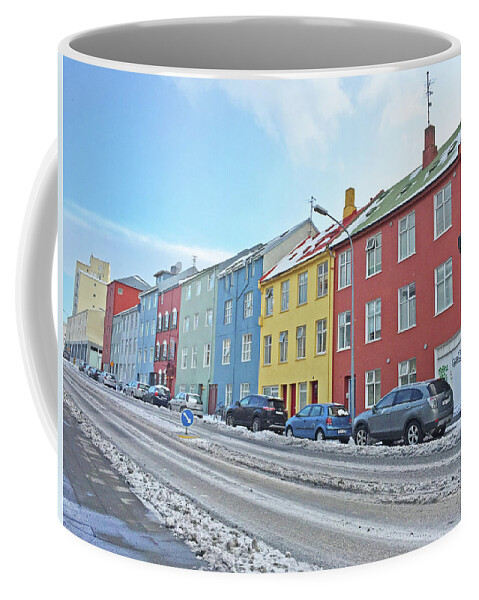 Reykjavik Street Iceland 2 3122018j2325.jpg Coffee Mug featuring the photograph Reykjavik Street Iceland 2 3122018j2325.jpg by David Frederick