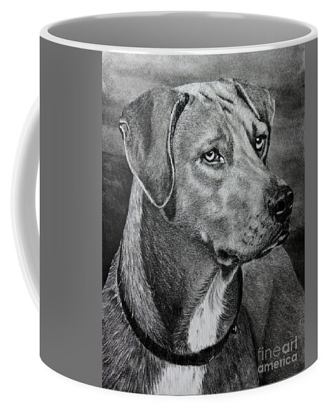 Dog Coffee Mug featuring the drawing Rhodesian Ridgeback by Terri Mills