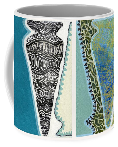Vessels Coffee Mug featuring the painting Rhythm and Rhyme by Kerryn Madsen-Pietsch